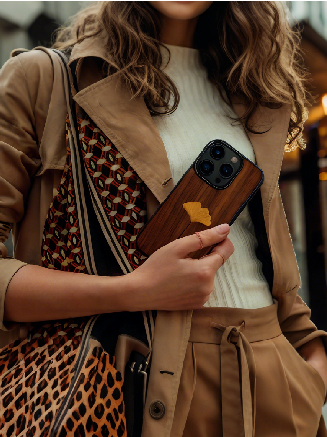 Real specimen Ginkgo Leaf Phone Case-Handmade