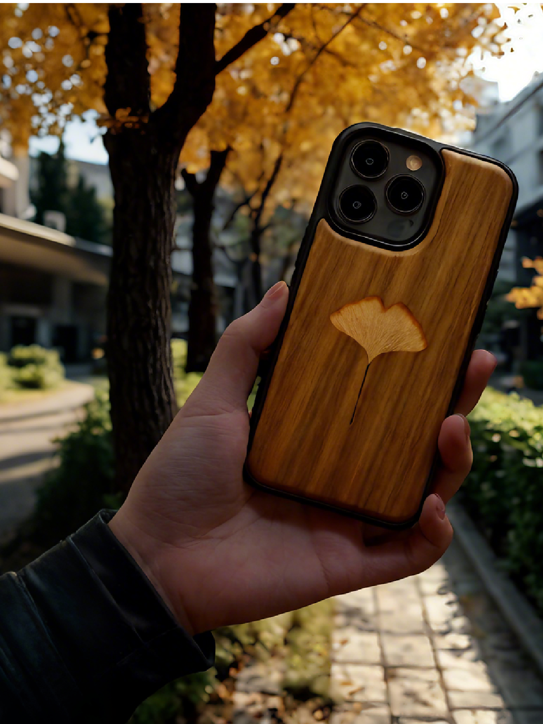 Real specimen Ginkgo Leaf Phone Case-Handmade