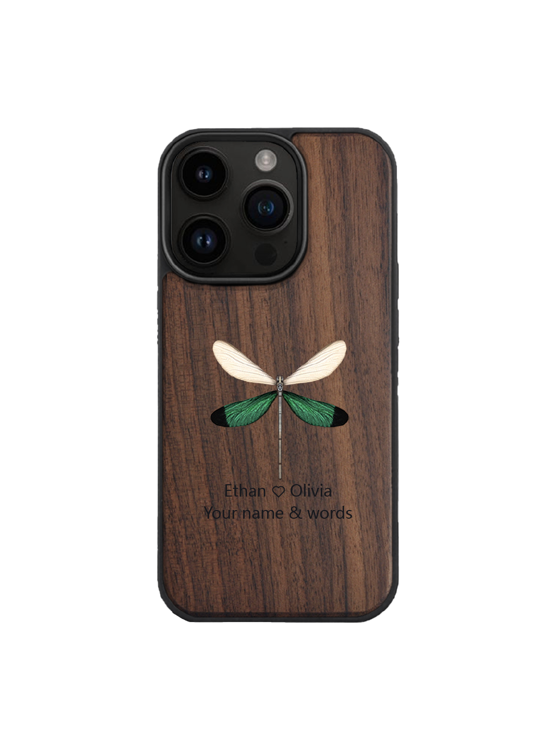 Real Dragonfly Specimen Phone Case - Handmade Wood & Resin Insect Case for iPhone & Samsung