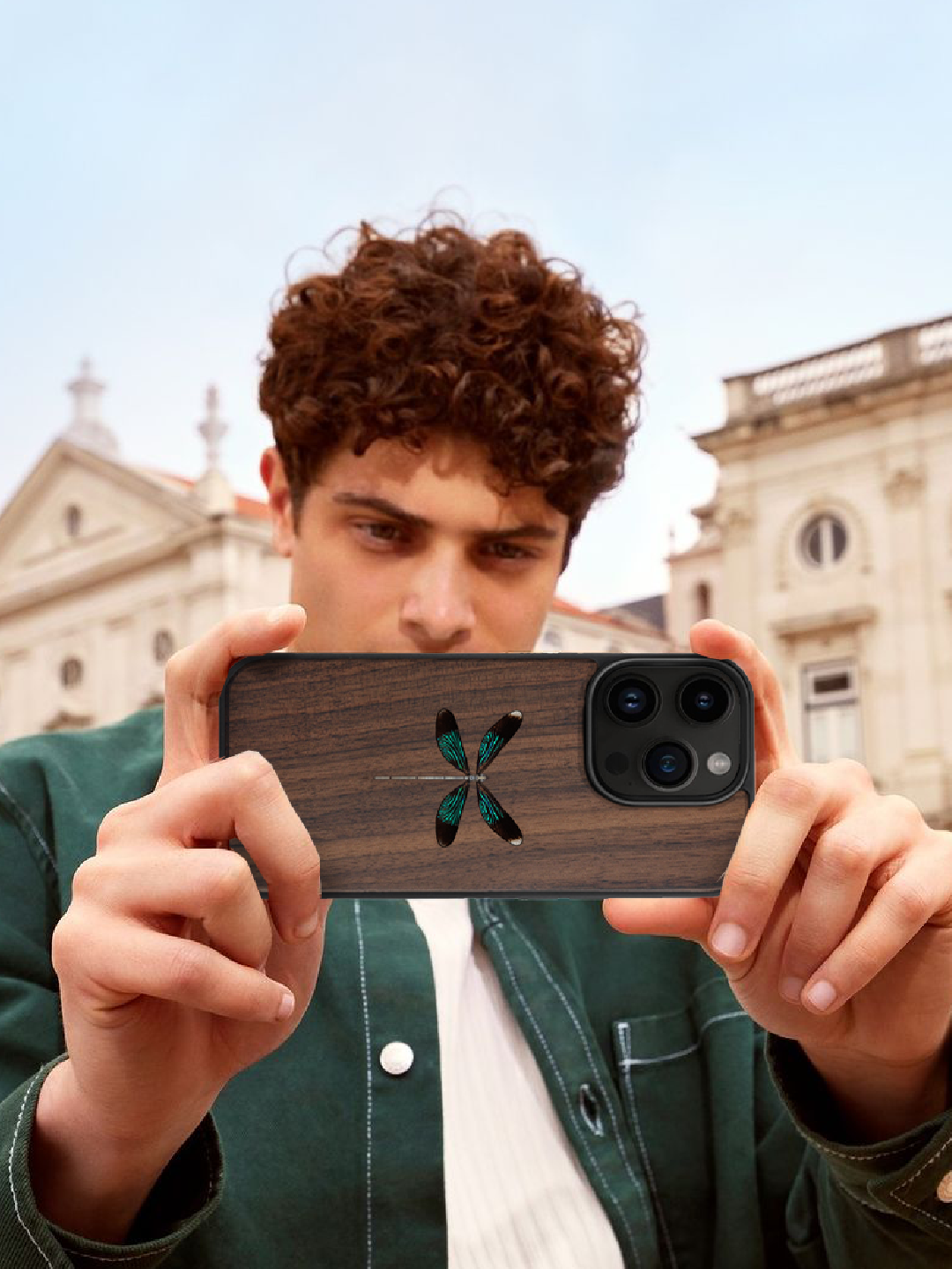Real Dragonfly Specimen Phone Case - Handmade Wood & Resin Insect Case for iPhone & Samsung