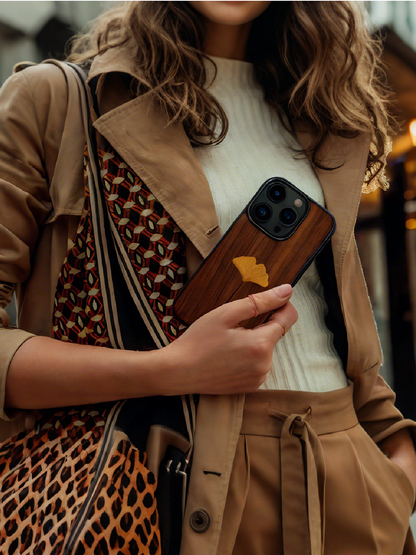 Real specimen Ginkgo Leaf Phone Case-Handmade