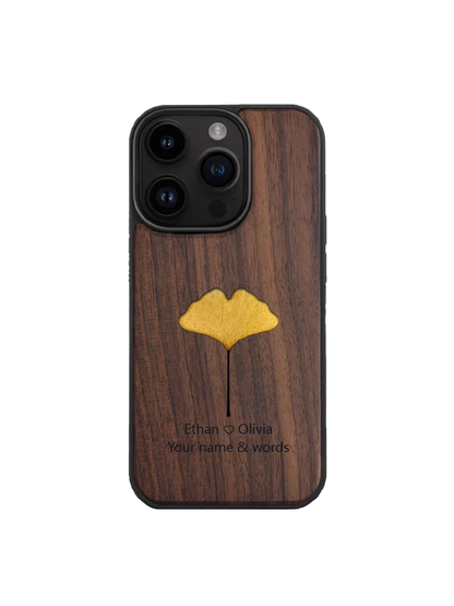 Real specimen Ginkgo Leaf Phone Case-Handmade